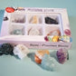6 types of large-grain crystal mineral ore specimen boxes, raw stone geological teaching materials