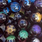 Obsidian sphere with pattern
