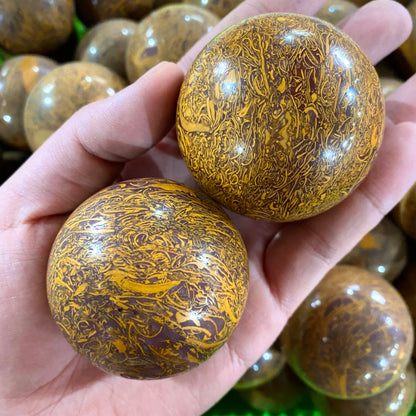 Golden Silk Jade Sphere