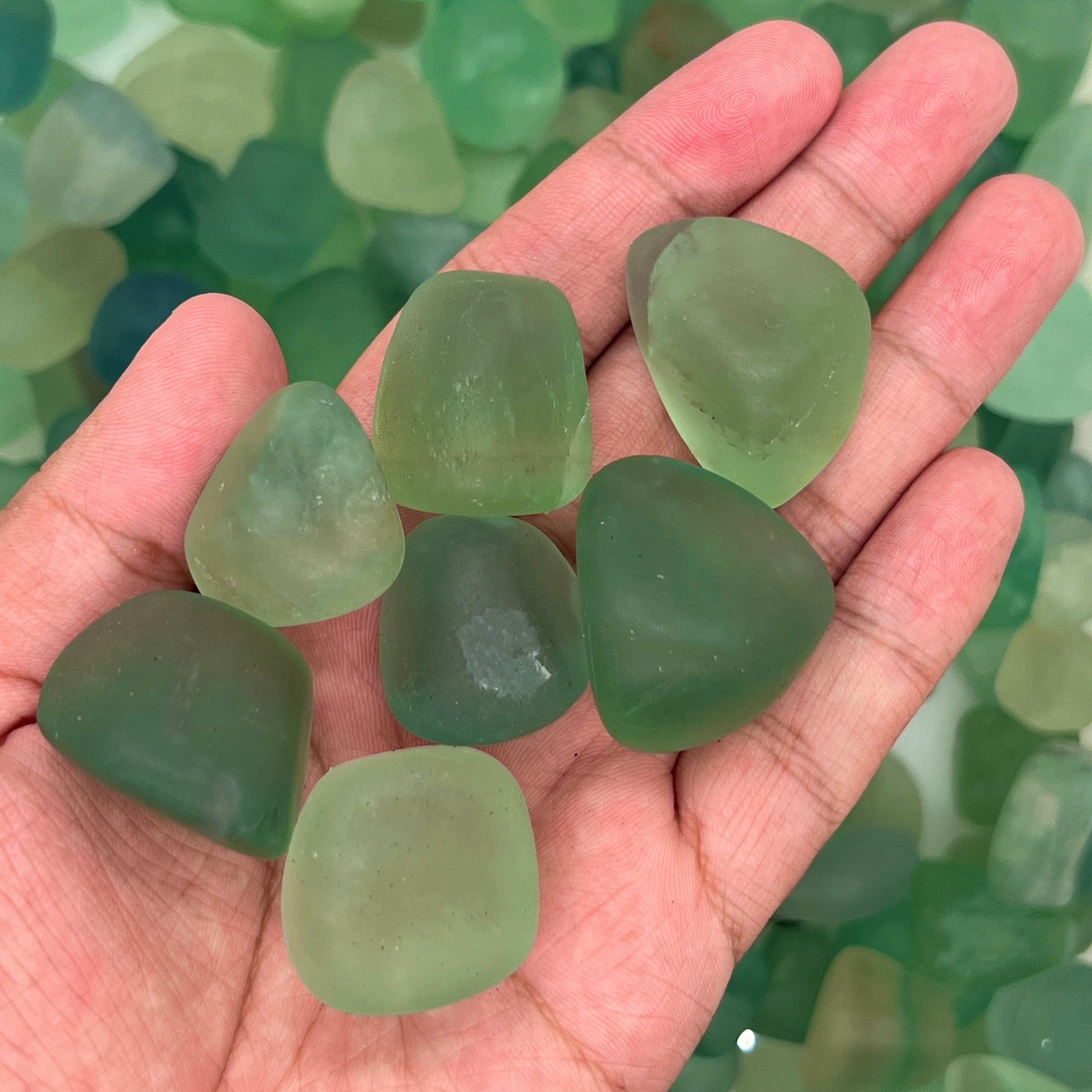 Green Fluorite Tumbled Stones（20-30mm） WaterfrontCrystal