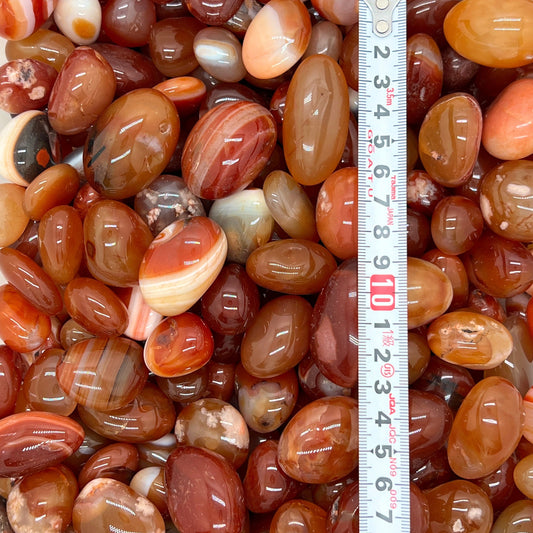 Red Agate Tumbled Stones（20-30mm） WaterfrontCrystal