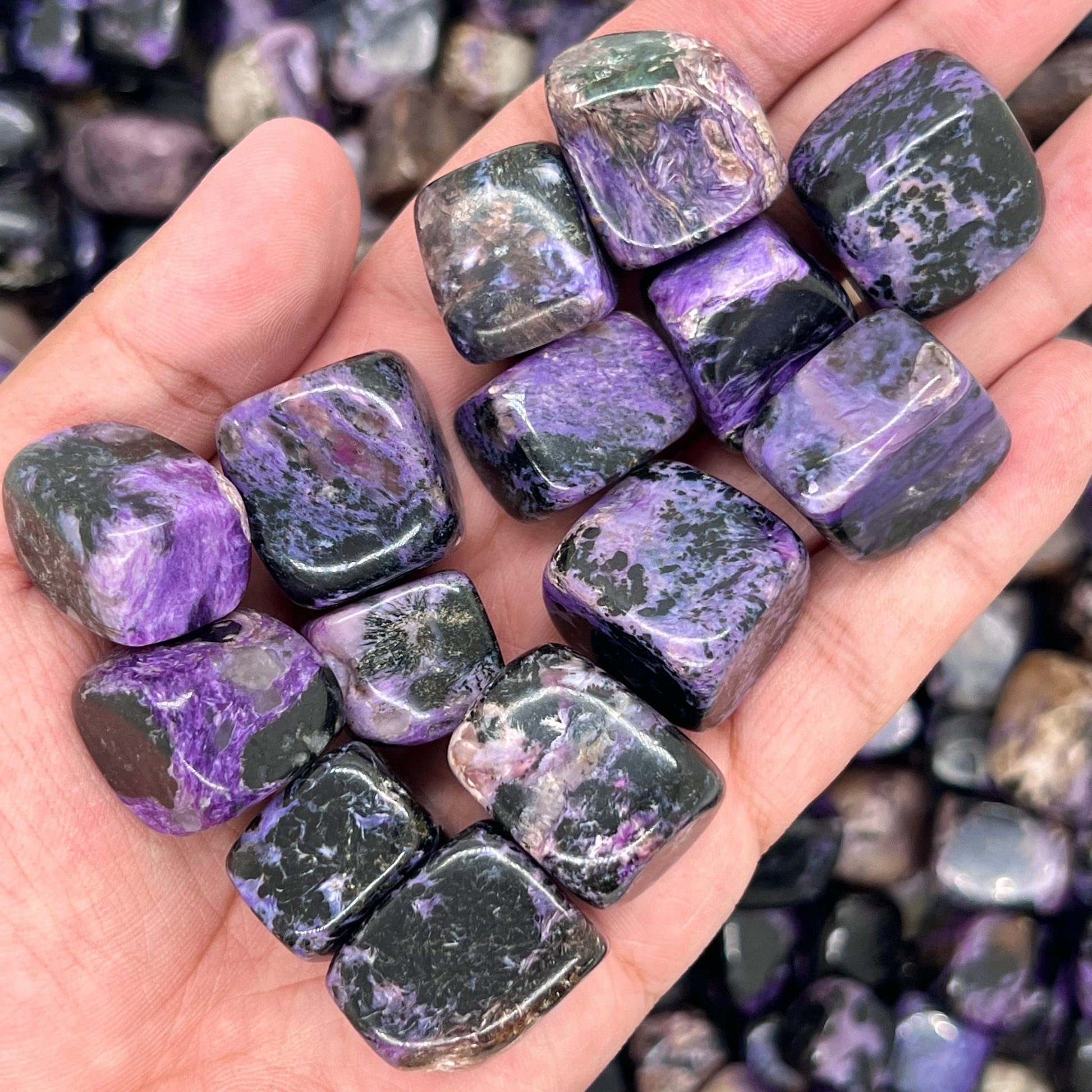 Charoite Tumbled Stones | Charoite Tumbled | WaterfrontCrystal