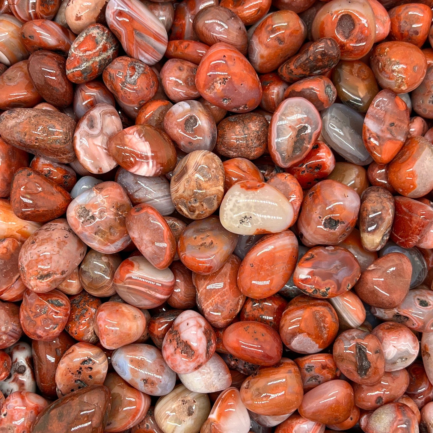 South Red Agate Tumbled Stones（20-30mm） WaterfrontCrystal