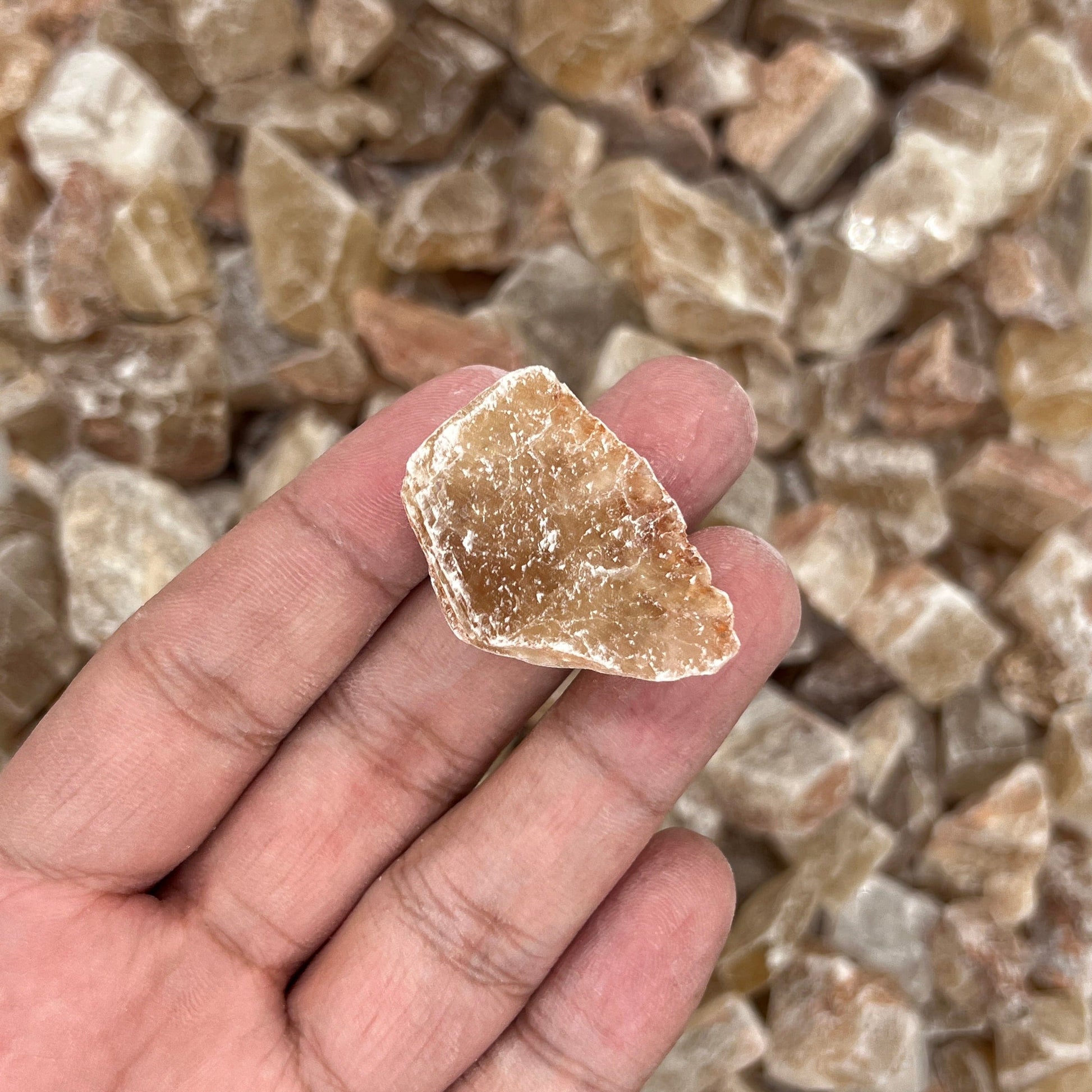 Yellow Calcite Tumbled Stones（20-30mm） WaterfrontCrystal