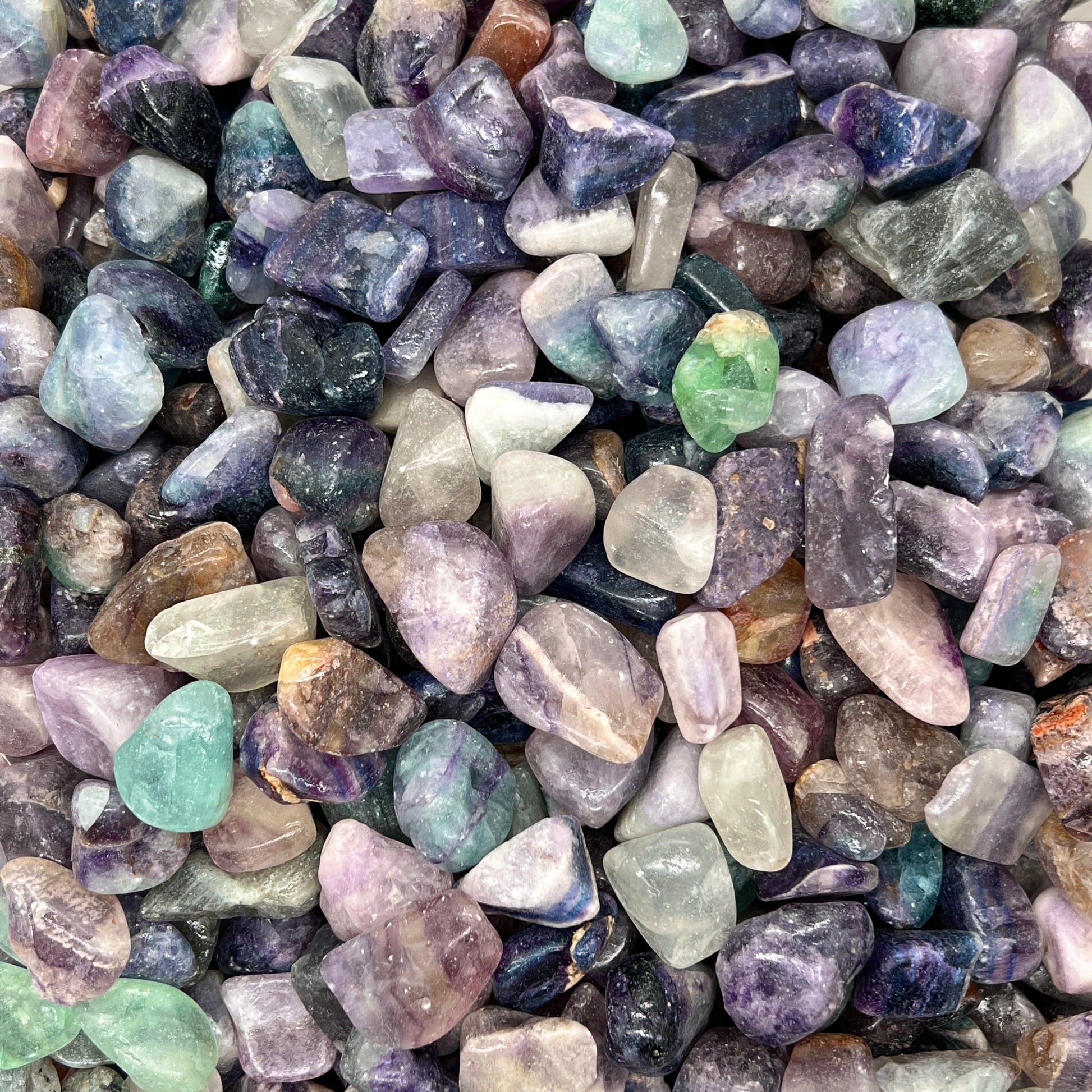 Rainbow Fluorite Tumbled Stones（20-30mm） WaterfrontCrystal