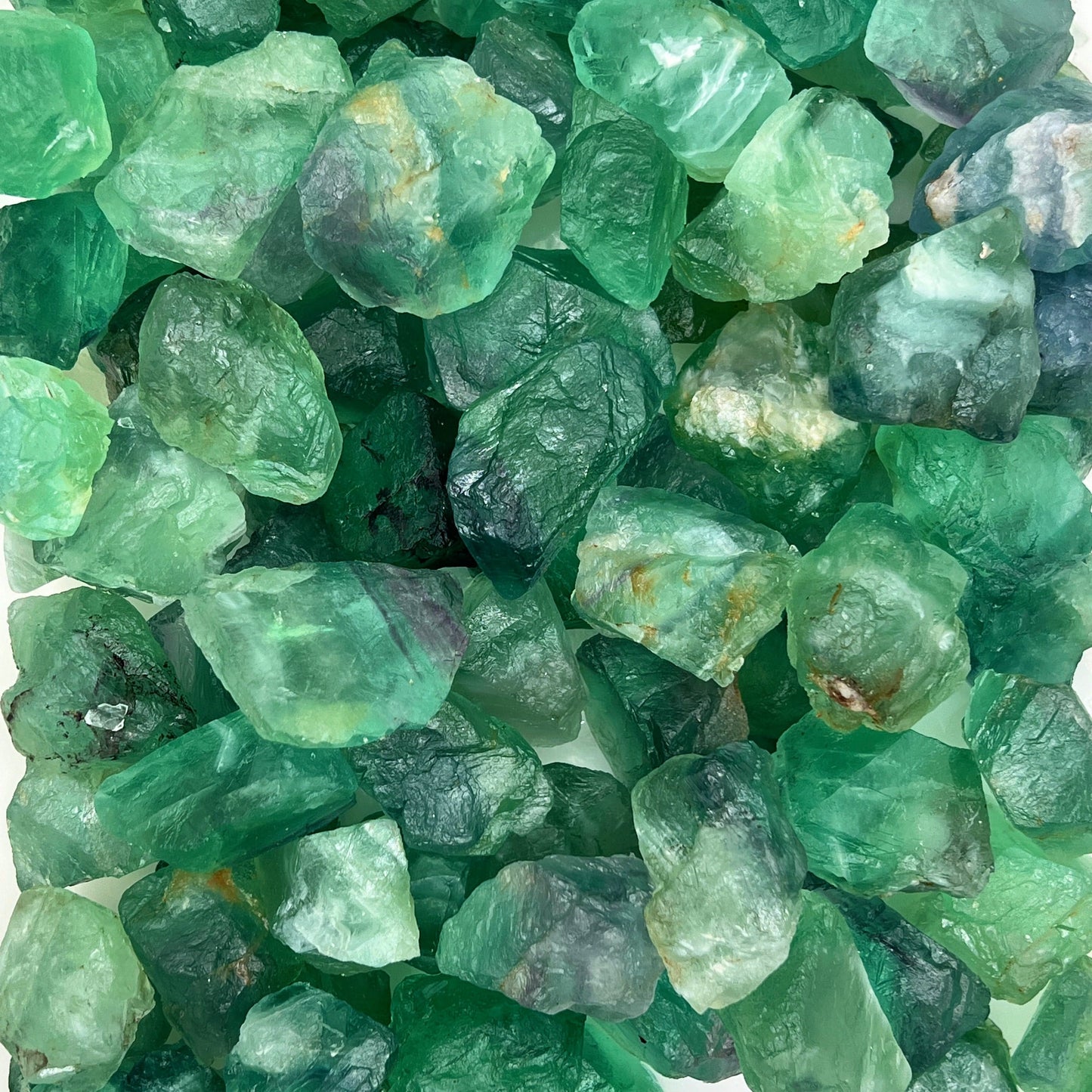Green Fluorite Rough Stones WaterfrontCrystal
