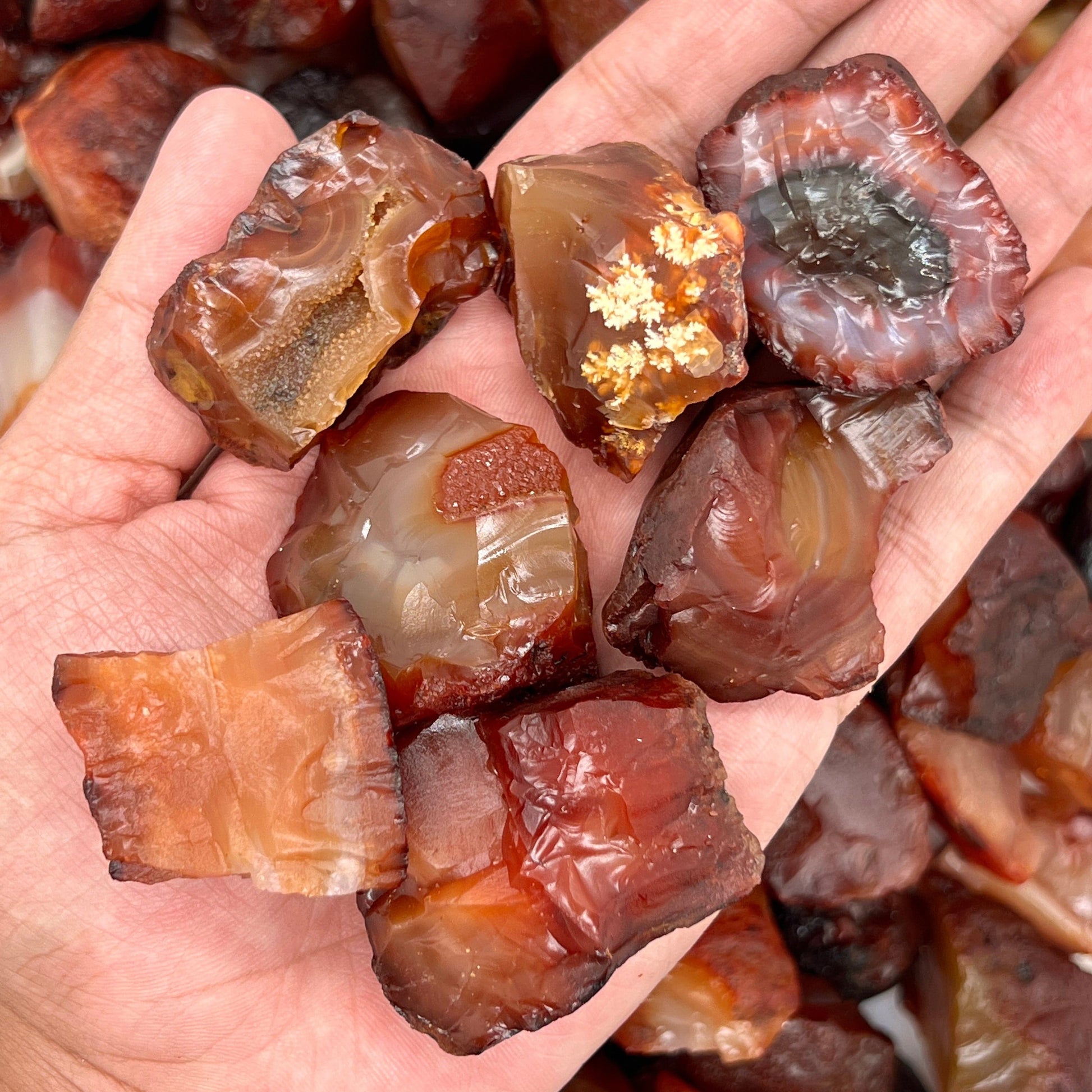 South Red Agate Rough Stones WaterfrontCrystal