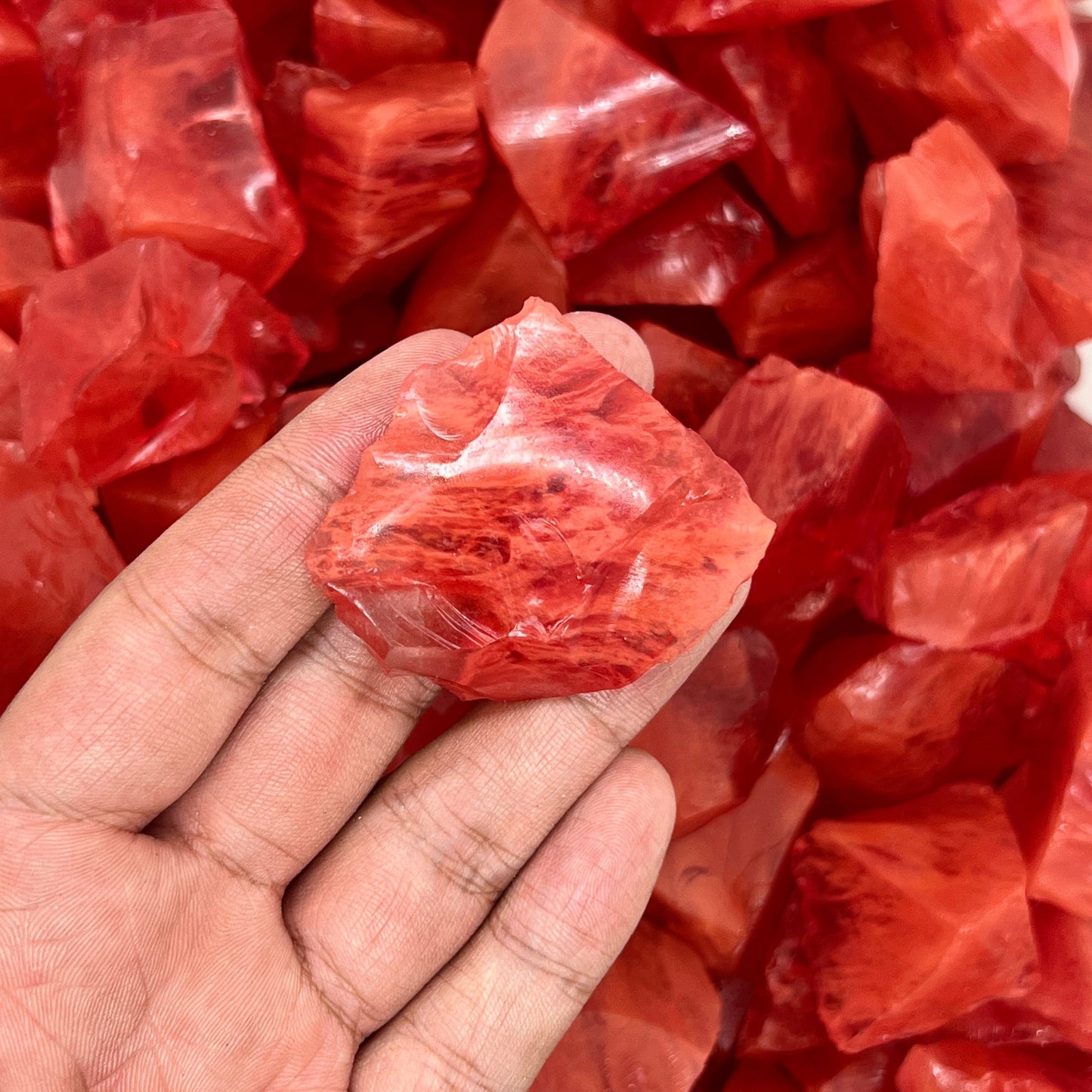 Red Smelting Rough Stones WaterfrontCrystal