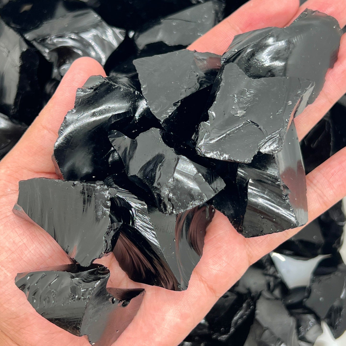 Obsidian Rough Stones WaterfrontCrystal
