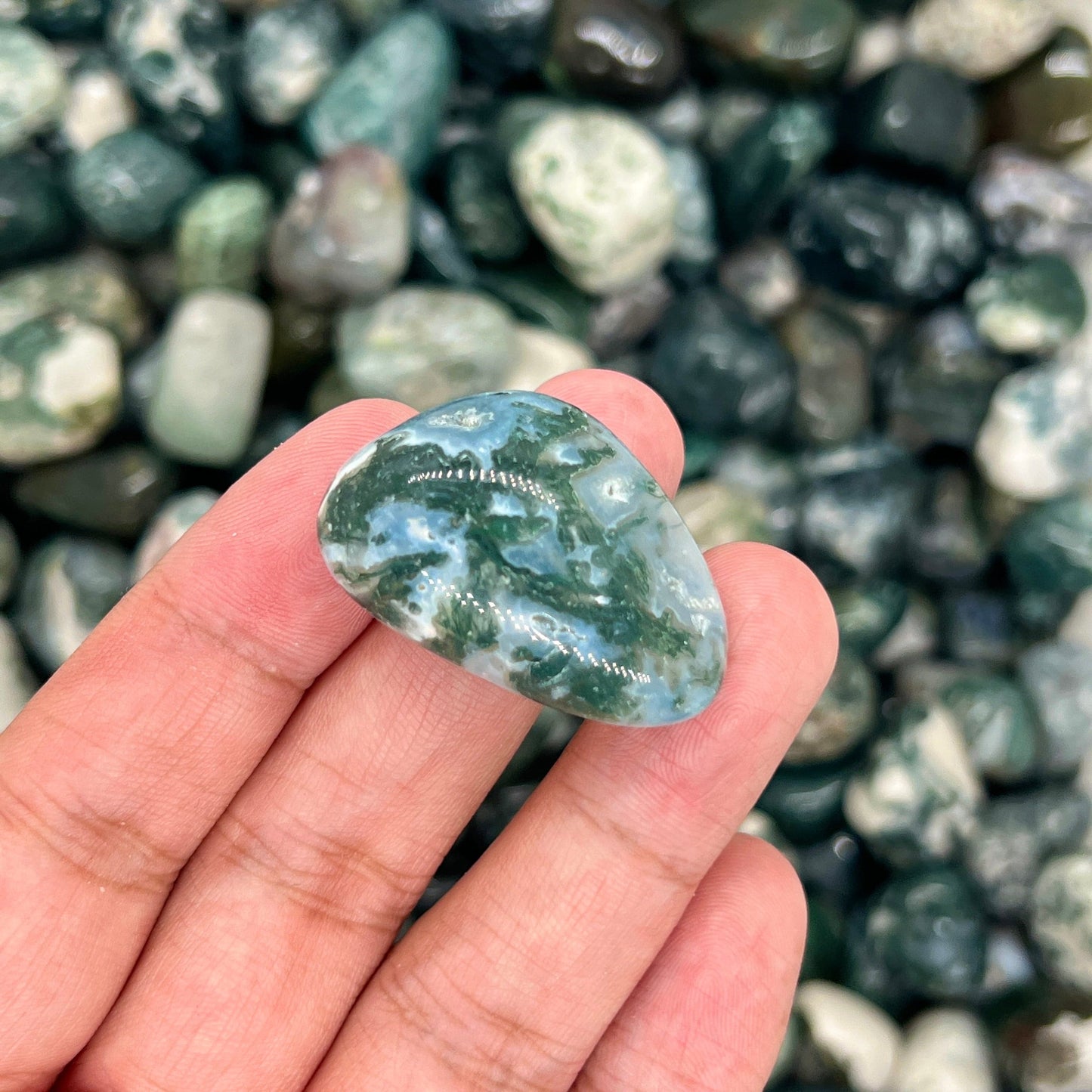 Moss Agate Tumbled Stones（20-30mm） WaterfrontCrystal